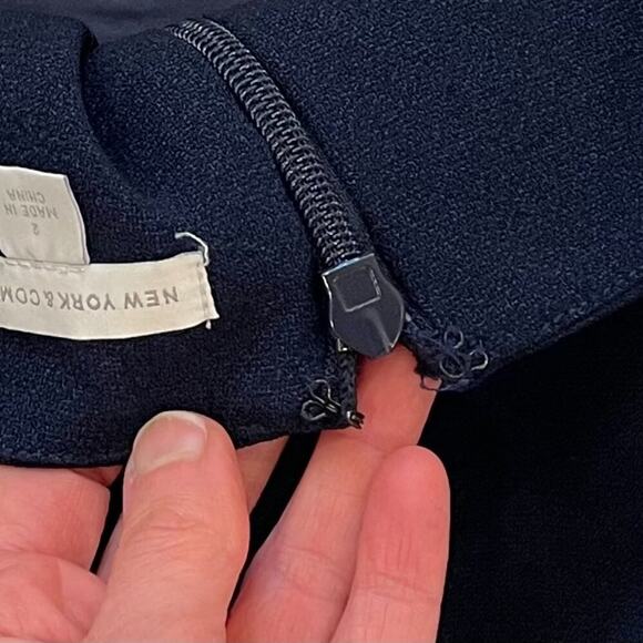 NY & Co. Navy Sleeveless Wide Leg Belted Jumpsuit / Pantsuit, Size 2 - Picture 6 of 15